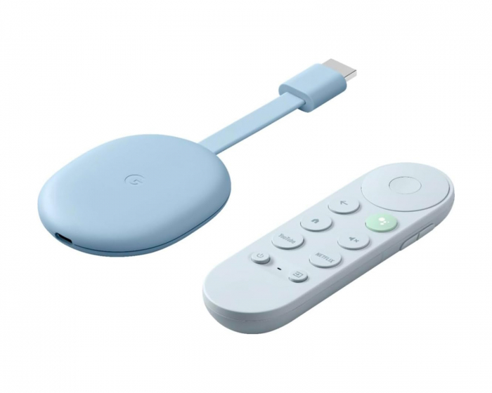 Google Chromecast med Google TV, Media-Player, 4K - Sky Blue