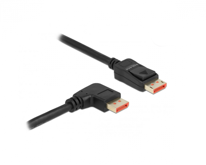 Delock DisplayPort Kabel 1.4 (4k/8k) - Rätvinklad - Svart - 3m