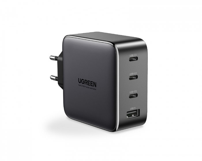 UGREEN Nexode 100W USB-C PD GaN - 4-Port Väggladdare - Svart